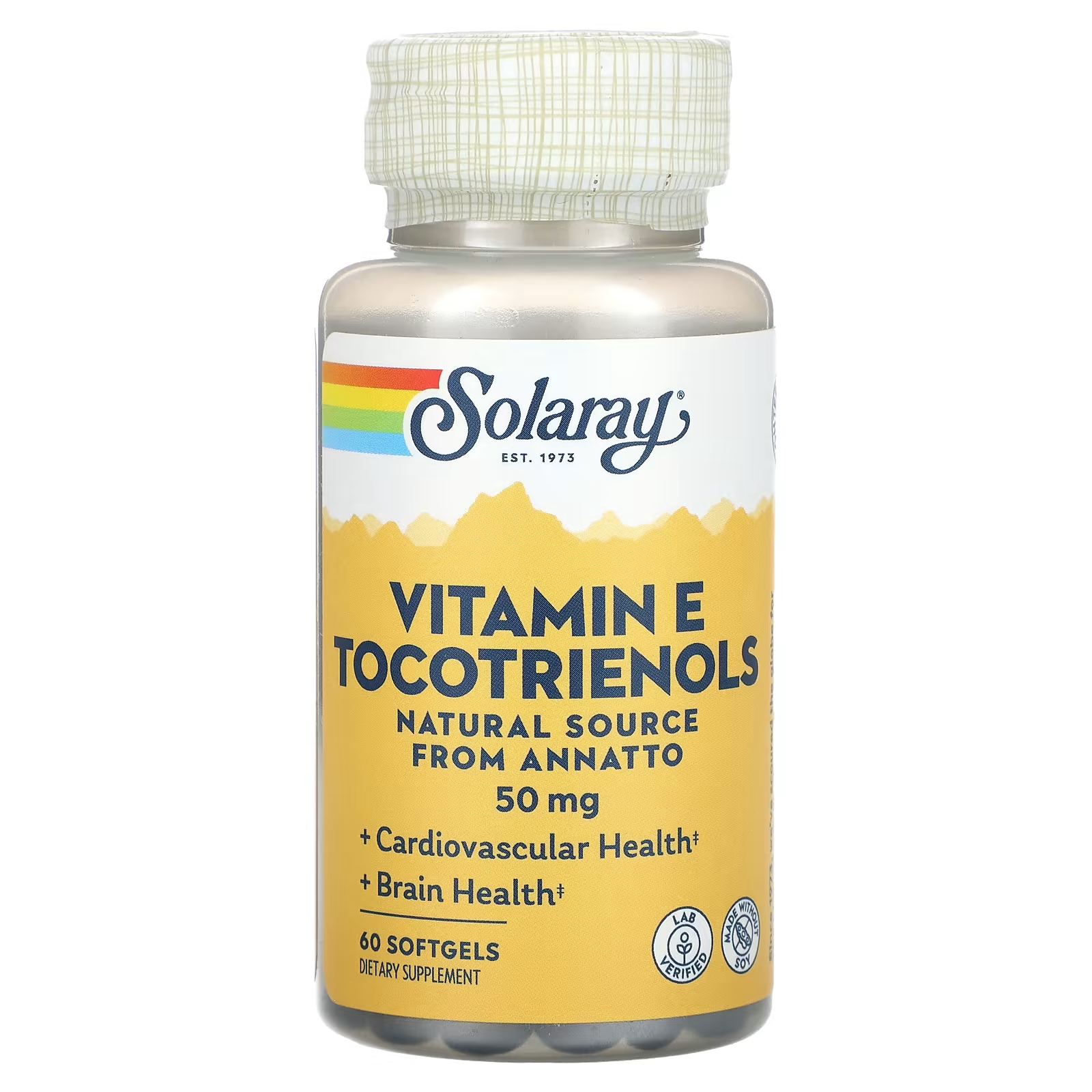 Витамин Е Solaray токотриенолы, 60 мягких таблеток solaray витамин d 3 10 мкг 120 мягких таблеток