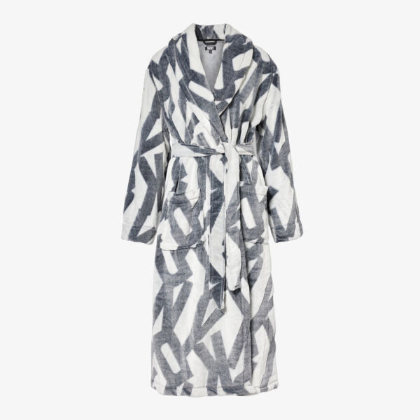 

Фирменный флисовый халат свободного кроя Dkny, серый