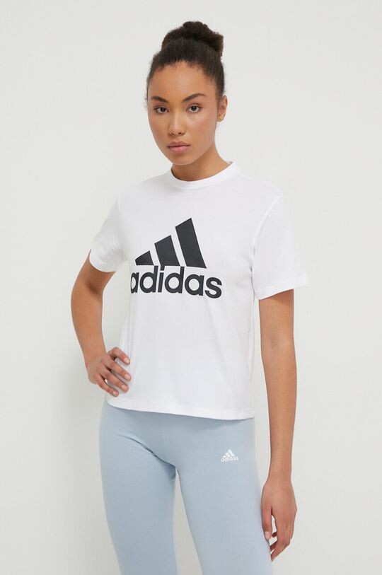 

Хлопковая футболка adidas, белый