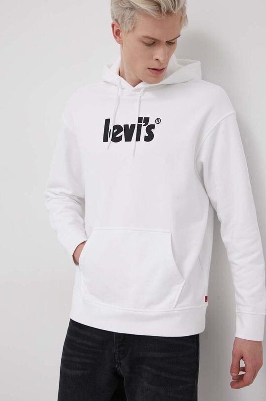 цена Хлопковая толстовка Levi's, белый