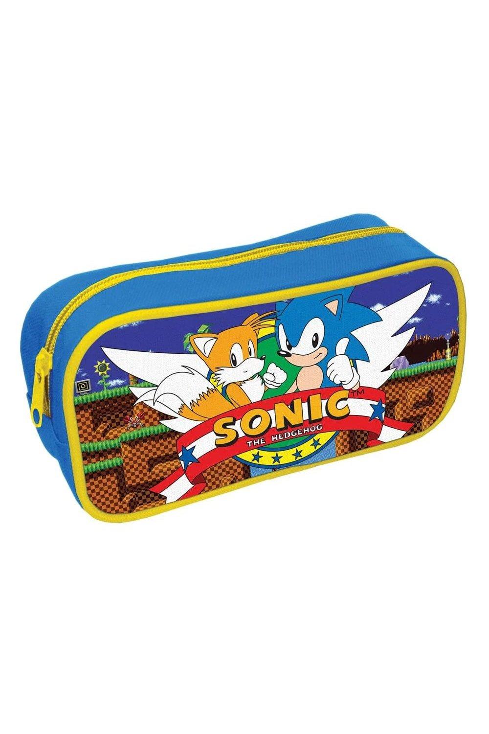 Пенал с логотипом Sonic the Hedgehog, синий мягкая игрушка тейлз майлз прауэр из фильма и игры соник sonic 28 30 см