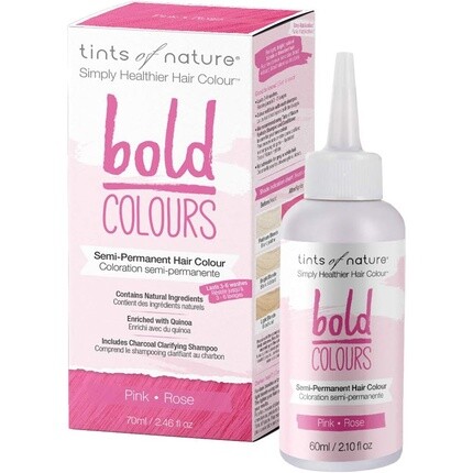 

Полуперманентная краска для волос Tints of Nature Bold Pink, без аммиака и без повреждений, 70 мл