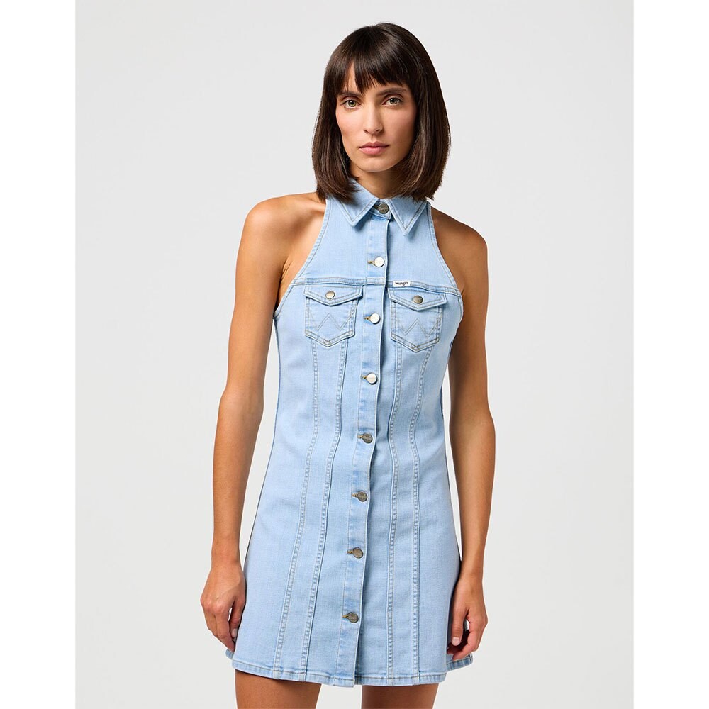 

Платье Wrangler Denim Collared Long Sleeve Midi, синий