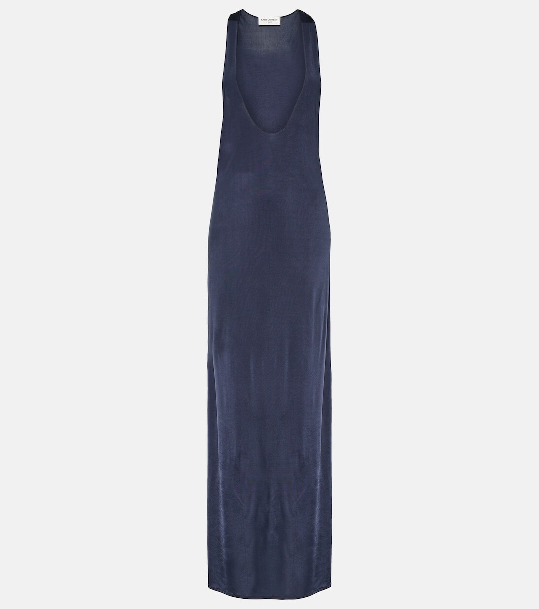 

Платье макси из джерси racerback Saint Laurent, синий