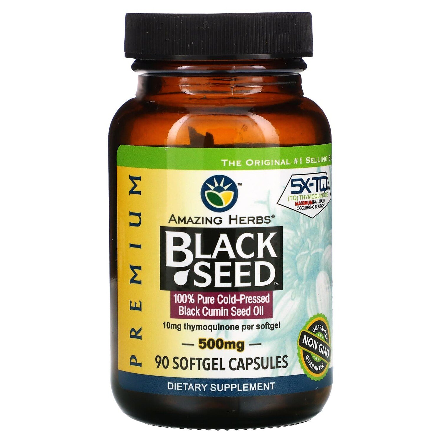 

Black Seed, 500 мг, 90 гелевых капсул, Amazing Herbs