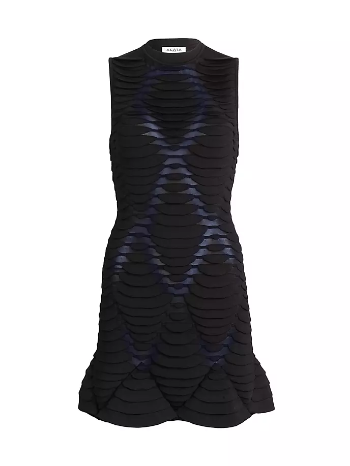 

Трехмерное мини-платье из питона Alaïa, черный