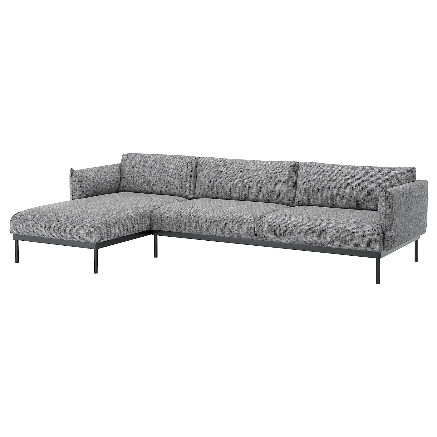 ЭПЛАРИД 4-местный диван + диван, Лейде серый/черный ÄPPLARYD IKEA