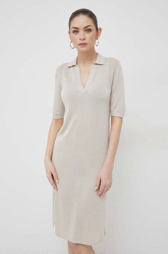 

Платье из смесовой шерсти Calvin Klein, бежевый