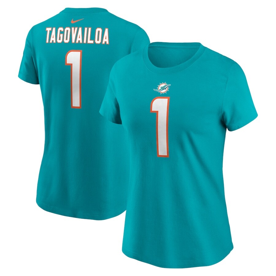 

Футболка с именем и номером Nike Miami Dolphins, аква