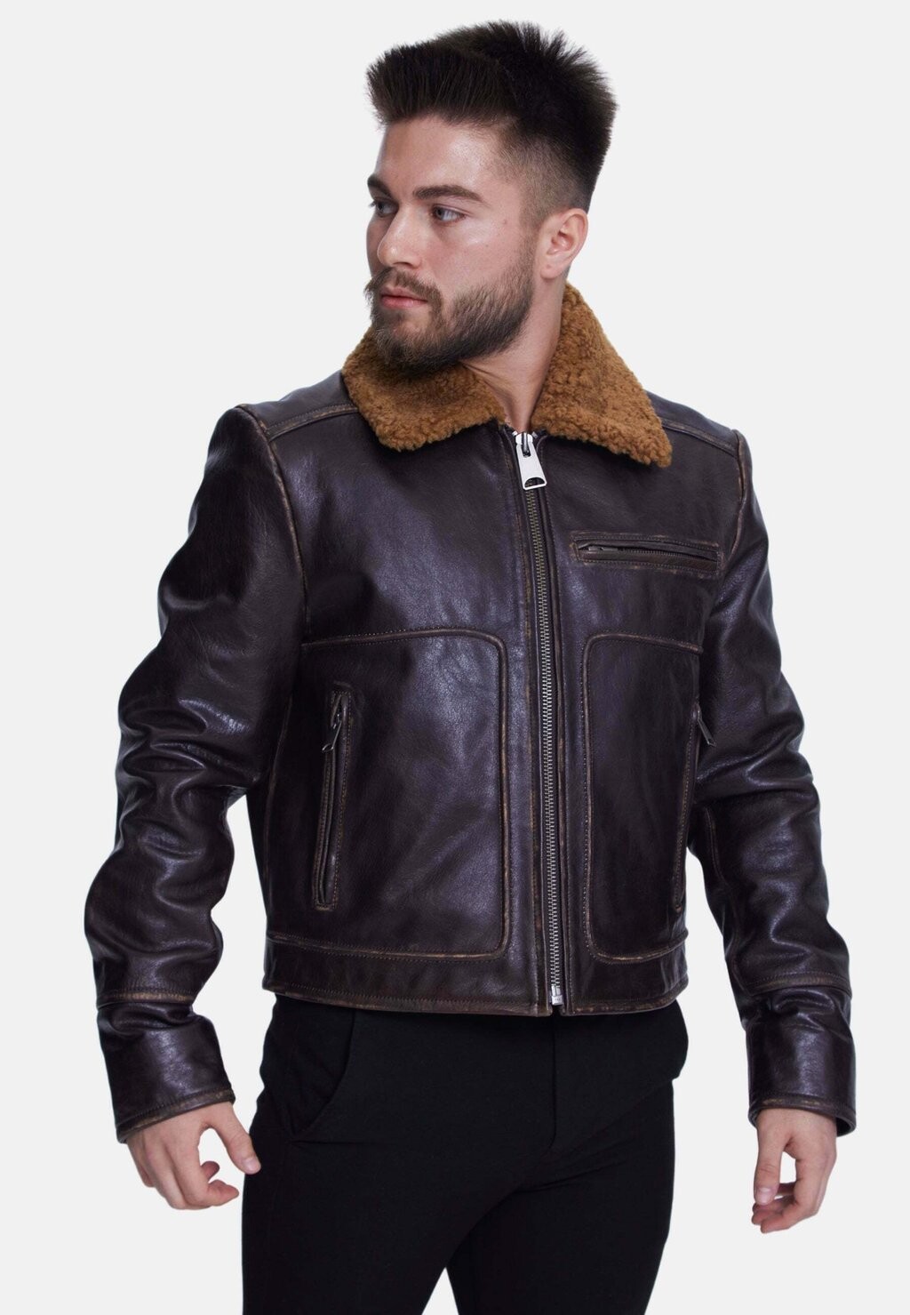 

Кожаная куртка Shearling FURNIQ UK, коричневый