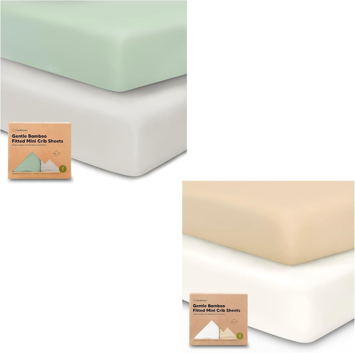 

Kea 2-Pack мини-простыней для детской кроватки и встроенных простыней Pack and Play — Pack N Play Простыни, органические простыни для детской кроватки для матраса Pack and Play, простыни Playard для детской кроватки KeaBabies
