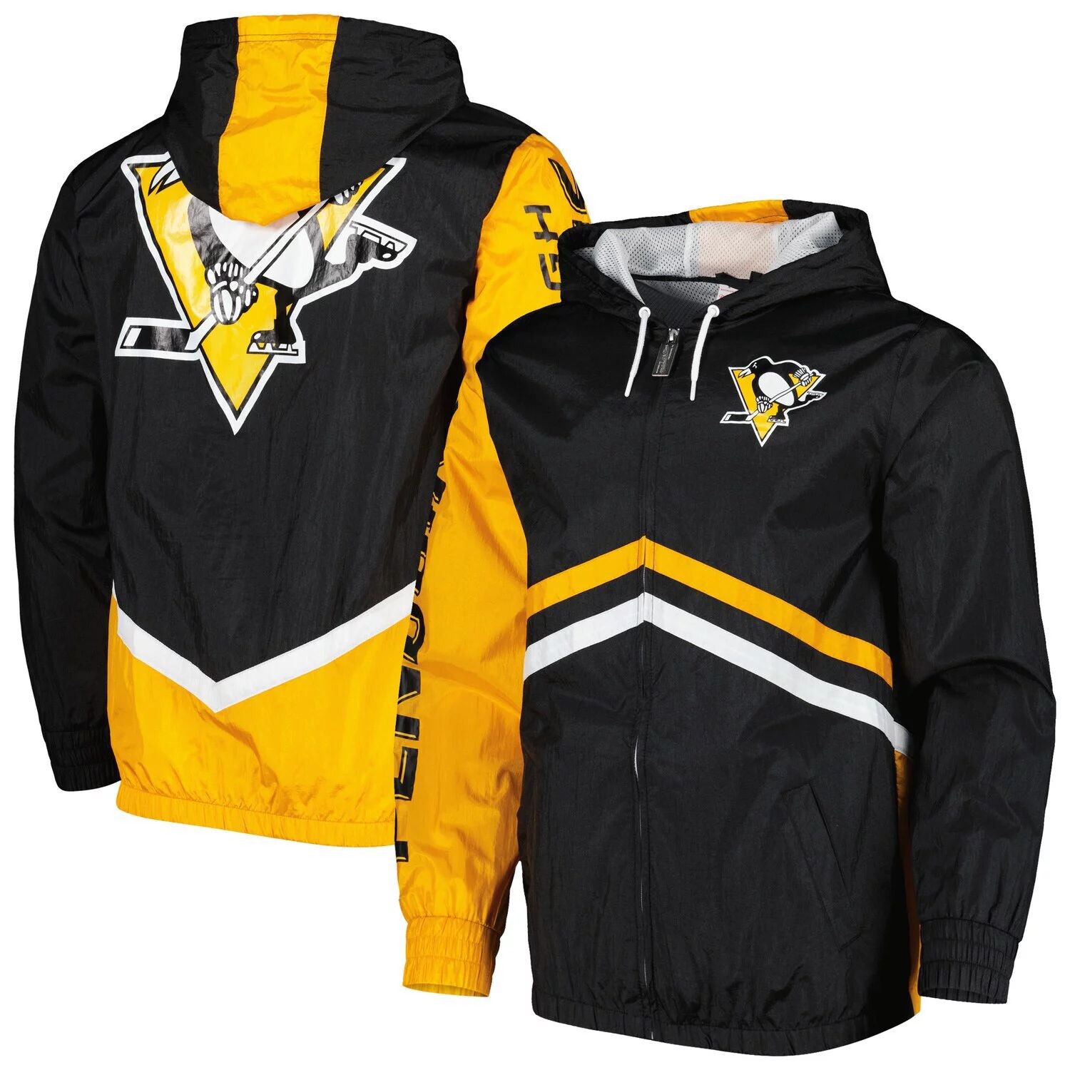 

Мужская ветровка с молнией во всю длину Mitchell & Ness Black Pittsburgh Penguins Undeniable