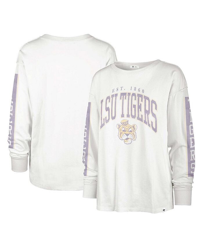 

Женская белая футболка с длинным рукавом LSU Tigers SOA 3-Hit '47 Brand, белый