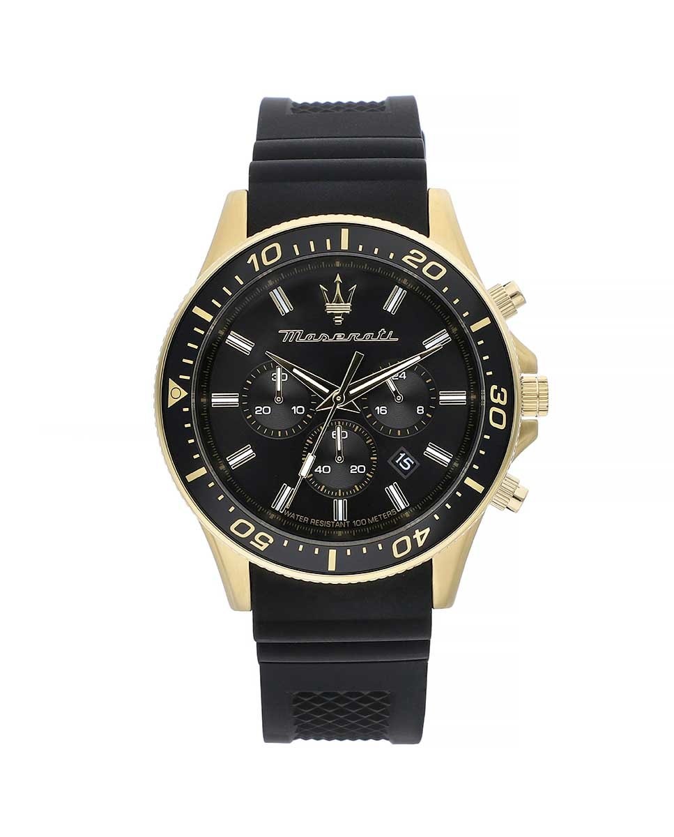 Sfida R8871640001 силиконовые мужские часы с черным ремешком Maserati, черный цена и фото