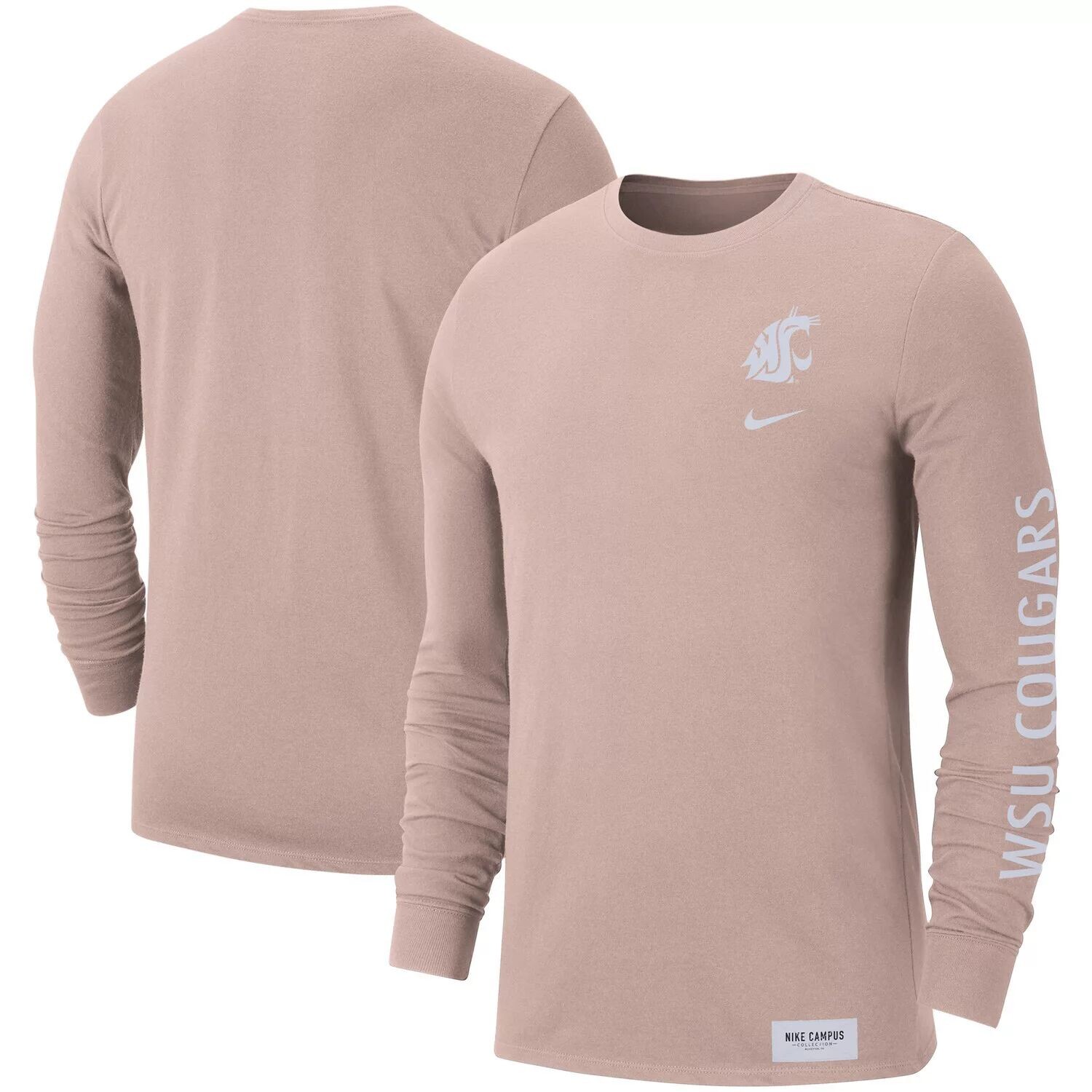 

Мужская футболка с длинными рукавами Natural Washington State Cougars 2-Hit Nike