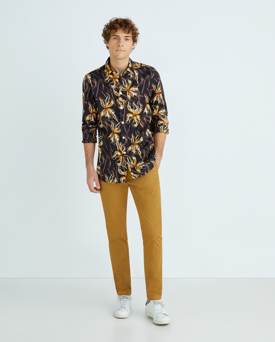 

Мужская узкая спортивная рубашка с длинными рукавами Paul Smith, черный