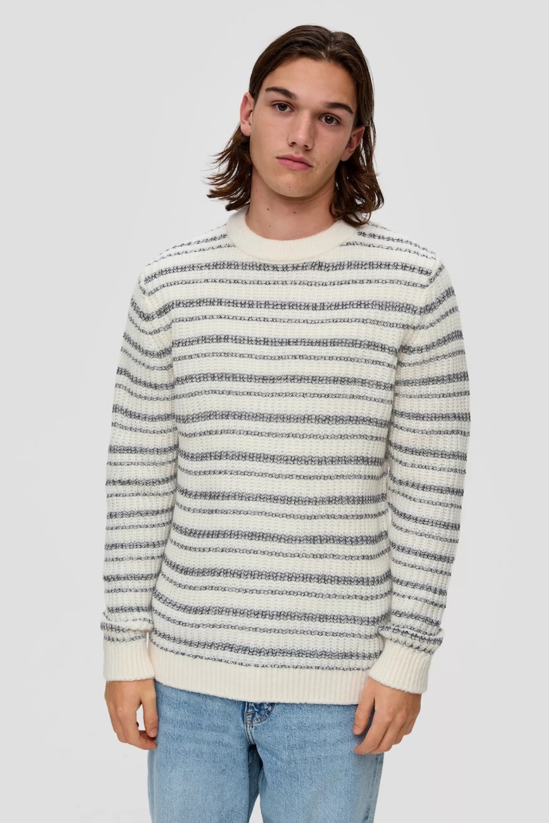 Свободный полосатый свитер Q/S By S Oliver, белый рельефный свитер q s by s oliver синий