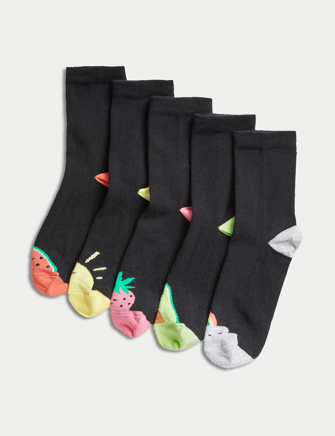 

Школьные носки из хлопка, 5 шт. Marks & Spencer, черный