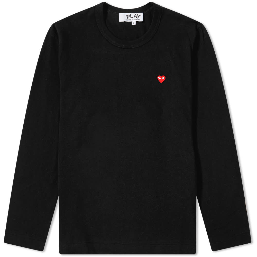 

Женская футболка с длинным рукавом и маленьким логотипом Comme des Garçons Play, черный