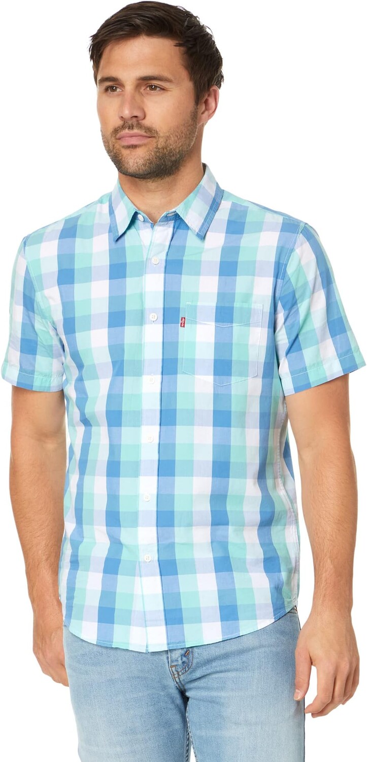 

Рубашка Short Sleeve Classic One-Pocket Standard Levi's, цвет Xavier Gingham Lichen Blue