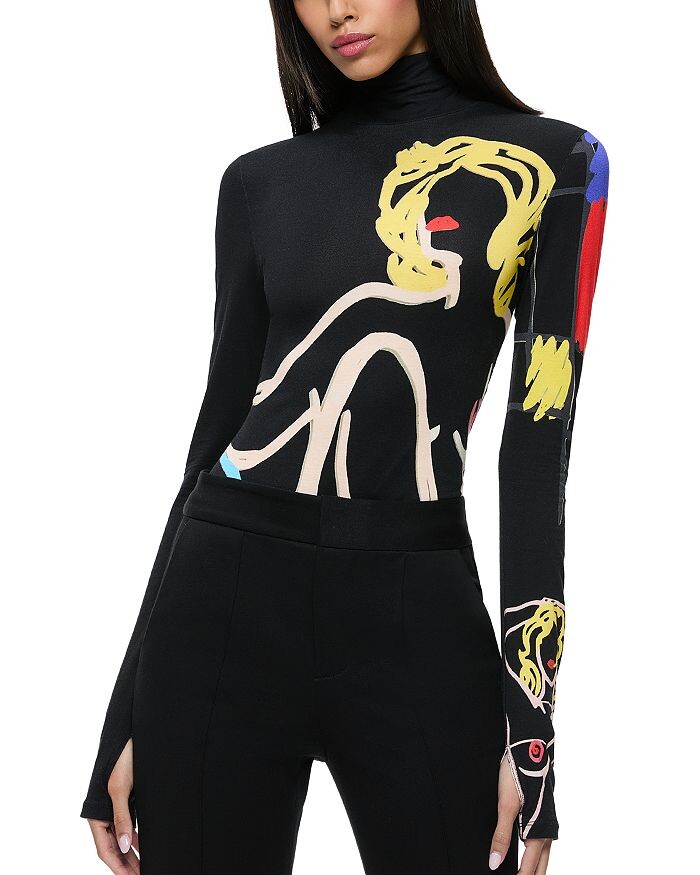 

Элис и Оливия Делайна Топ Alice and Olivia, черный