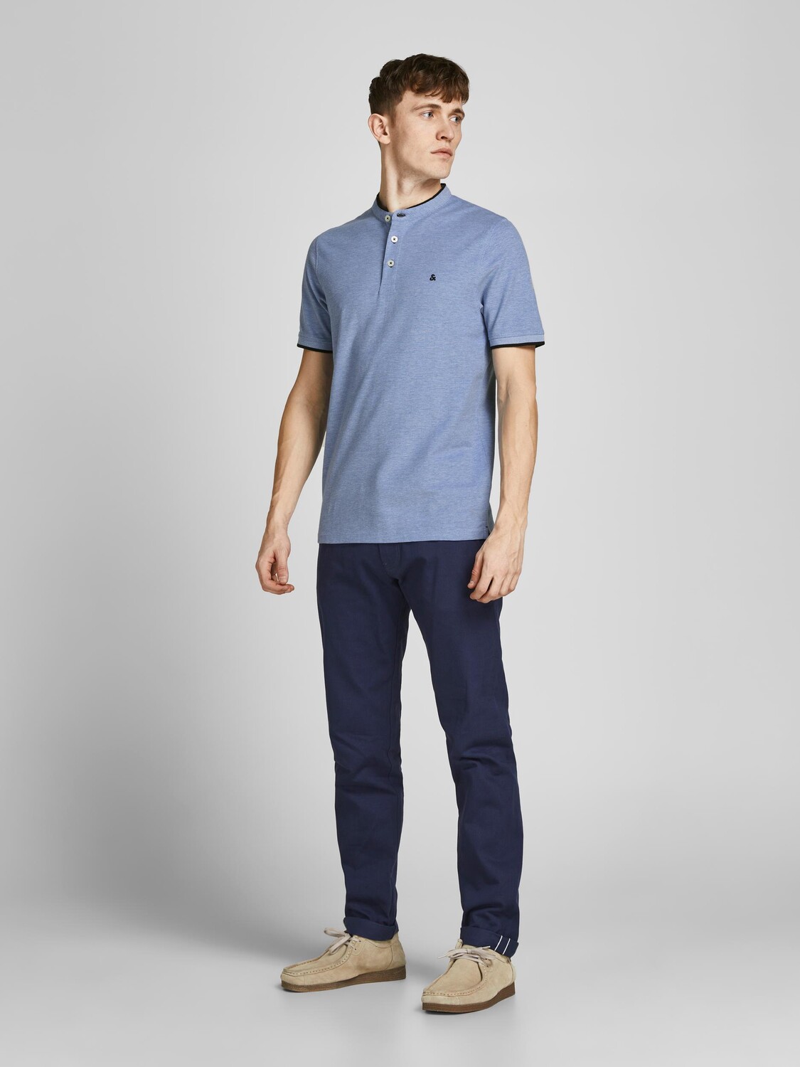

Футболка Jack & Jones 'Paulos Mao', светло-синий