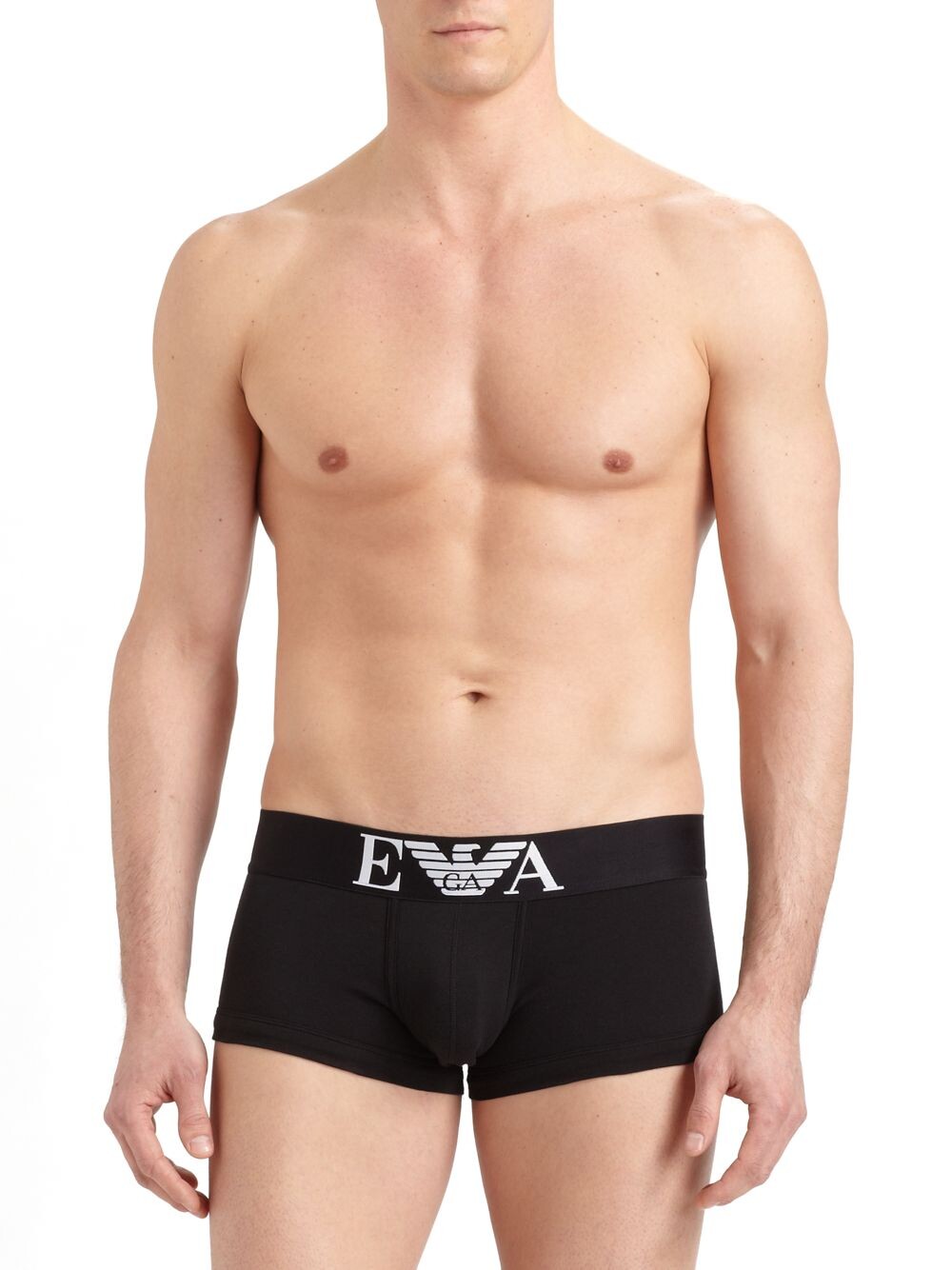 

Эластичные хлопковые плавки Emporio Armani, черный