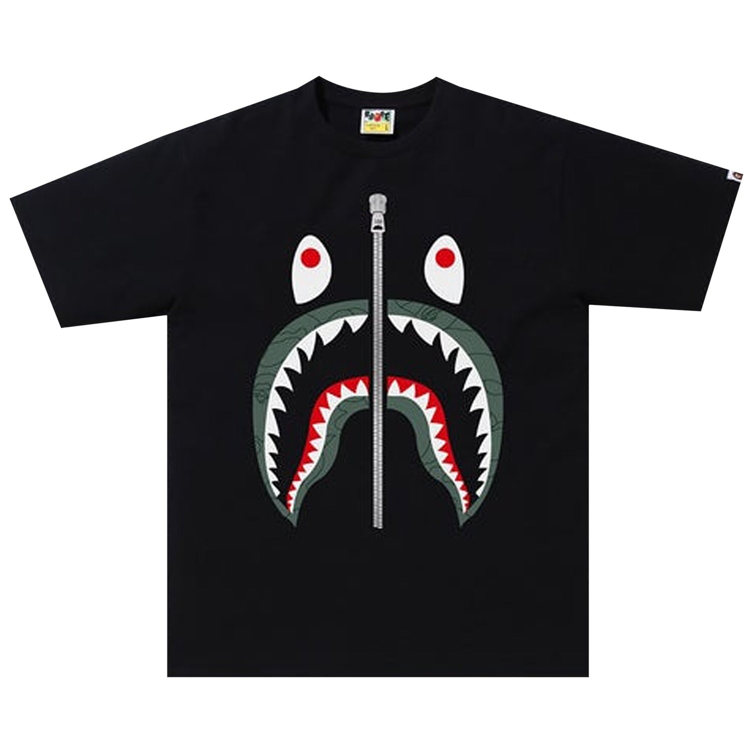 

Футболка BAPE Line 1st Camo Shark, Черный/Зеленый