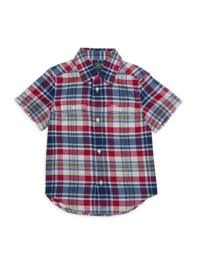 

Рубашка в клетку с коротким рукавом для маленького мальчика Polo Ralph Lauren, цвет Red Multi