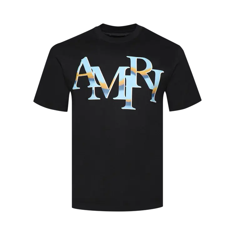 

Футболка Amiri Staggered Chrome 'Black', черный