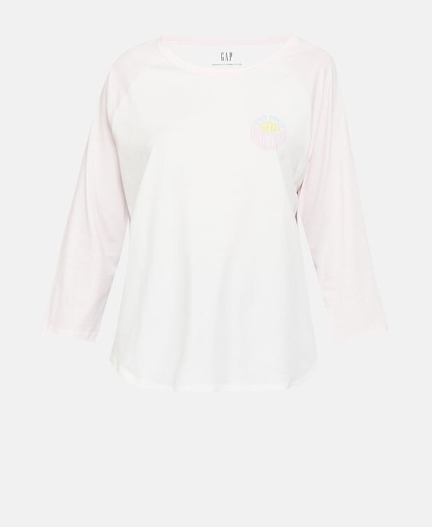 

Органик топ с длинными рукавами Gap, розовый