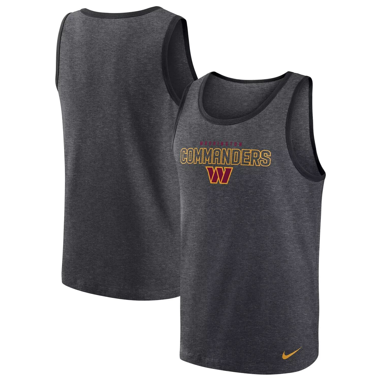 

Мужская темно-серая майка Washington Commanders Tri-Blend с принтом Nike, Серый