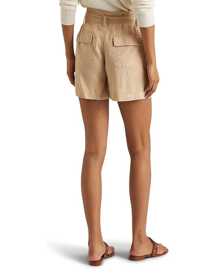 

Шорты LAUREN Ralph Lauren Belted Linen Shorts, цвет Birch Tan