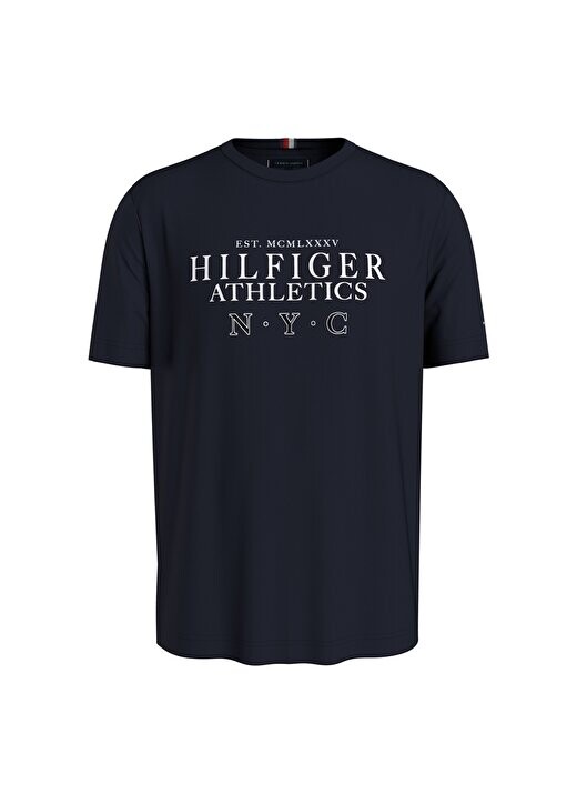 

Синяя мужская футболка с круглым вырезом MW0MW34389DW5 Tommy Hilfiger, синий
