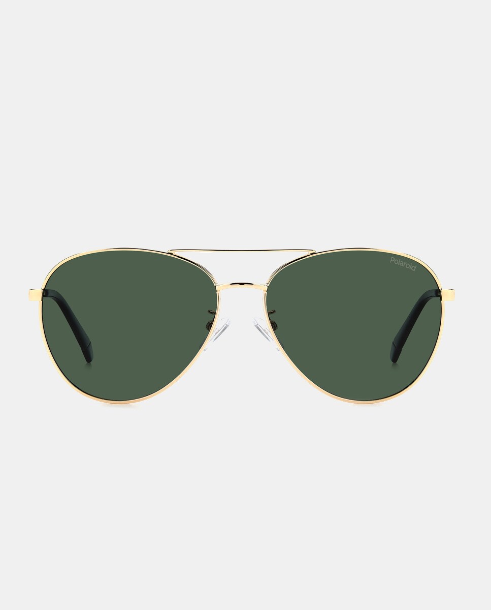 Солнцезащитные очки-авиаторы унисекс из золотистого металла с поляризационными линзами Polaroid Originals, золотой