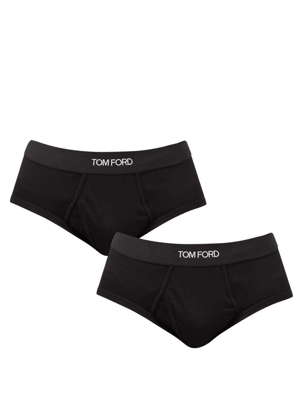 

Комплект из двух жаккардовых трусов с логотипом из смесового хлопка. Tom Ford, черный