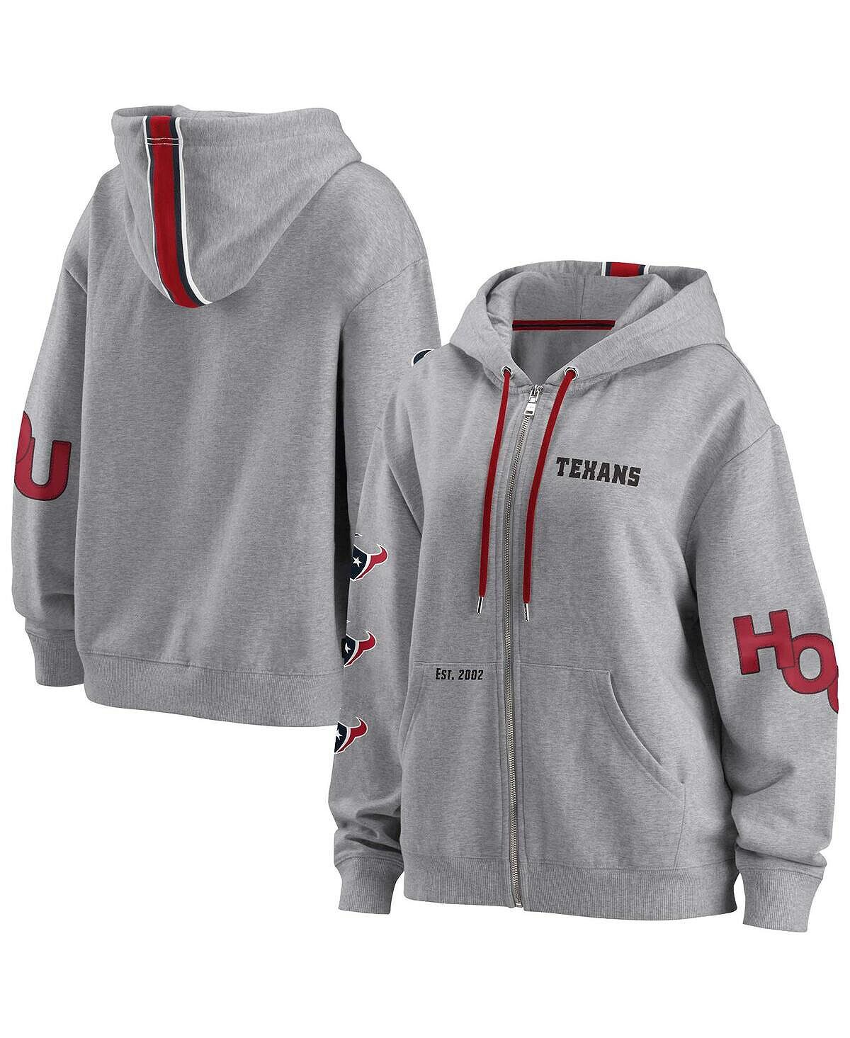 

Женская серая толстовка с молнией во всю длину Houston Texans WEAR by Erin Andrews, серый