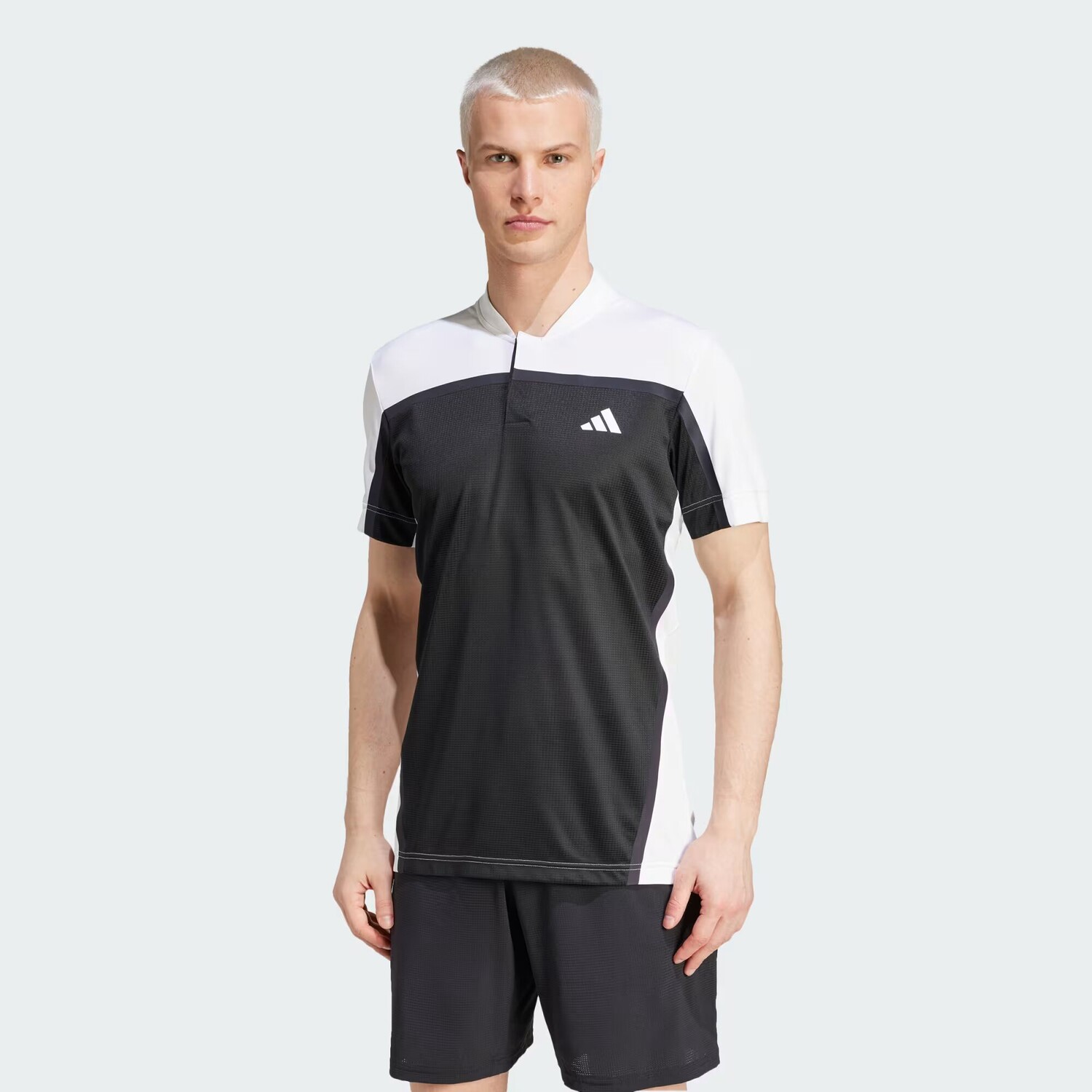 

Теннисная рубашка-поло HEAT.RDY Pro FreeLift Henley Adidas, цвет Black/White