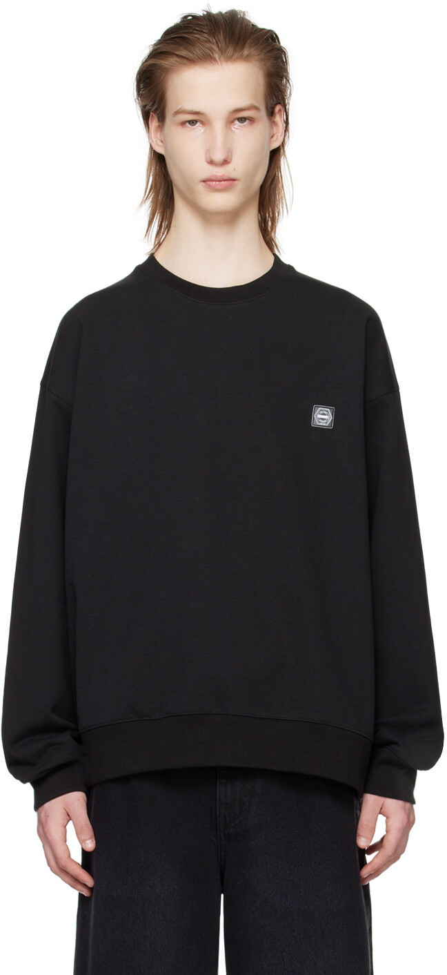 

Черный свитшот с вышивкой Solid Homme