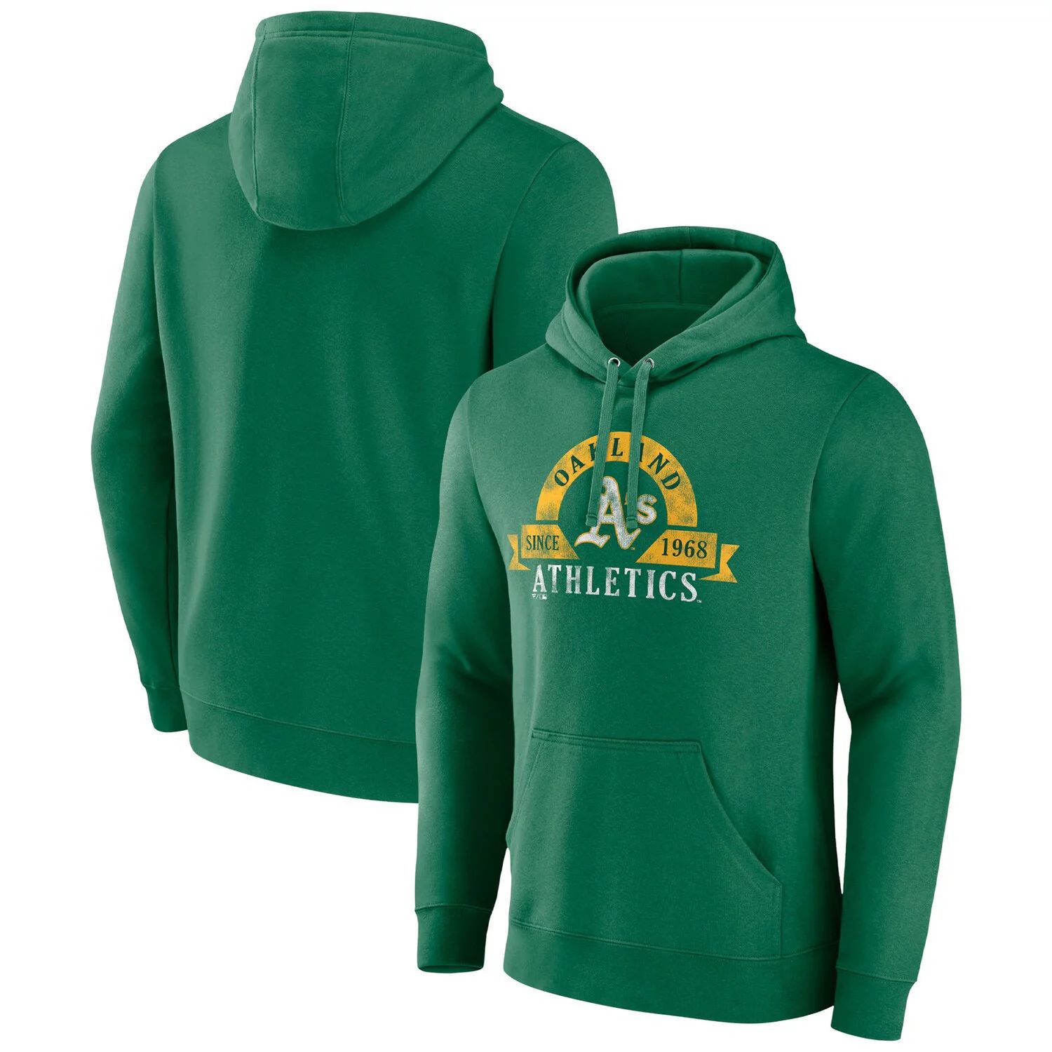 цена Мужской пуловер с капюшоном Kelly Green Oakland Athletics Utility Majestic