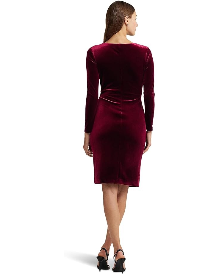 

Платье LAUREN Ralph Lauren Stretch Velvet Surplice Dress, цвет Deep Rhodonite