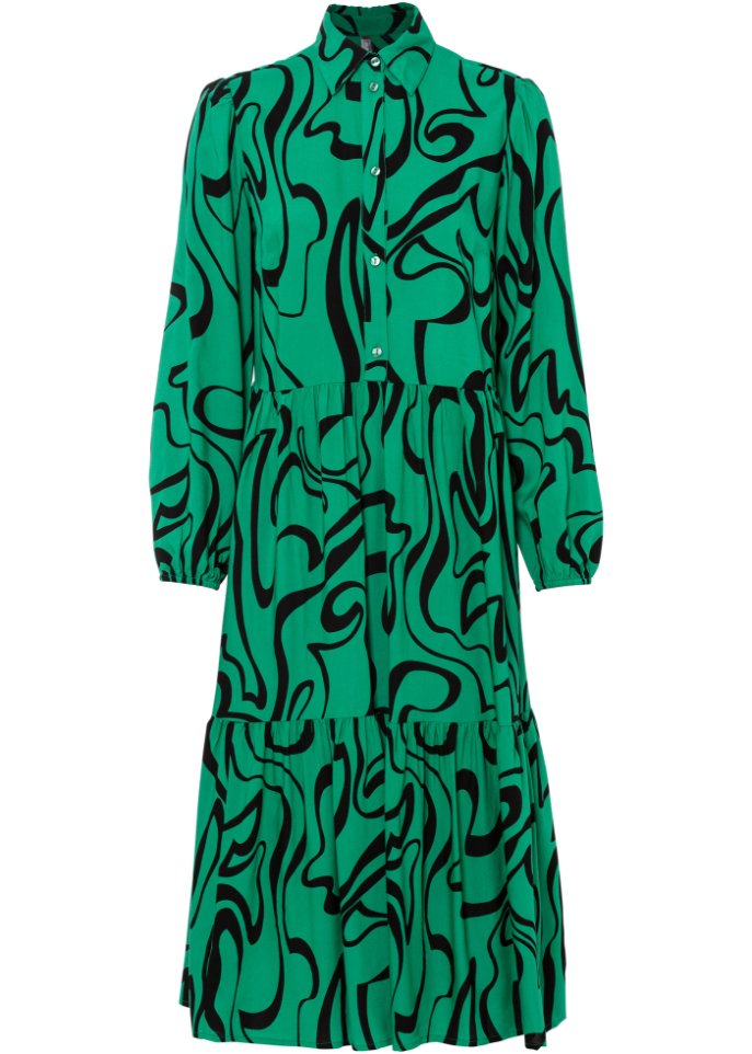 Платье миди из экологически чистой вискозы Rainbow, зеленый фото