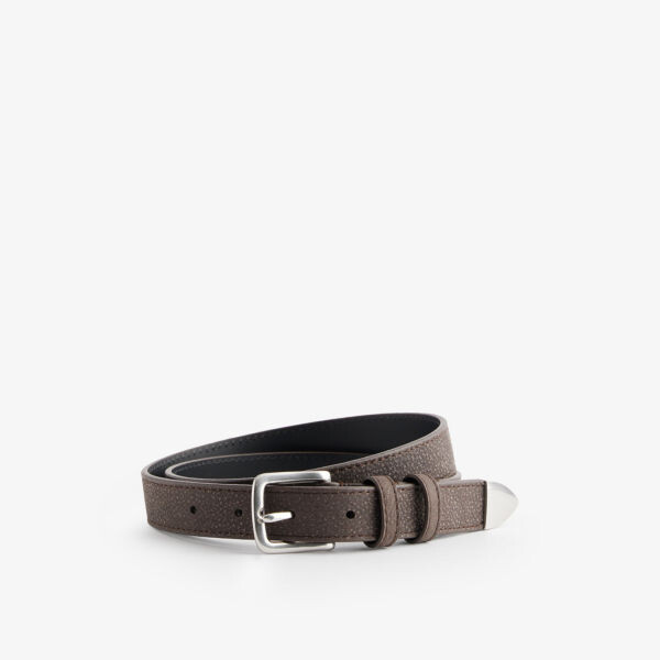 

Ремень из зерненой кожи с логотипом Paul Smith, коричневый