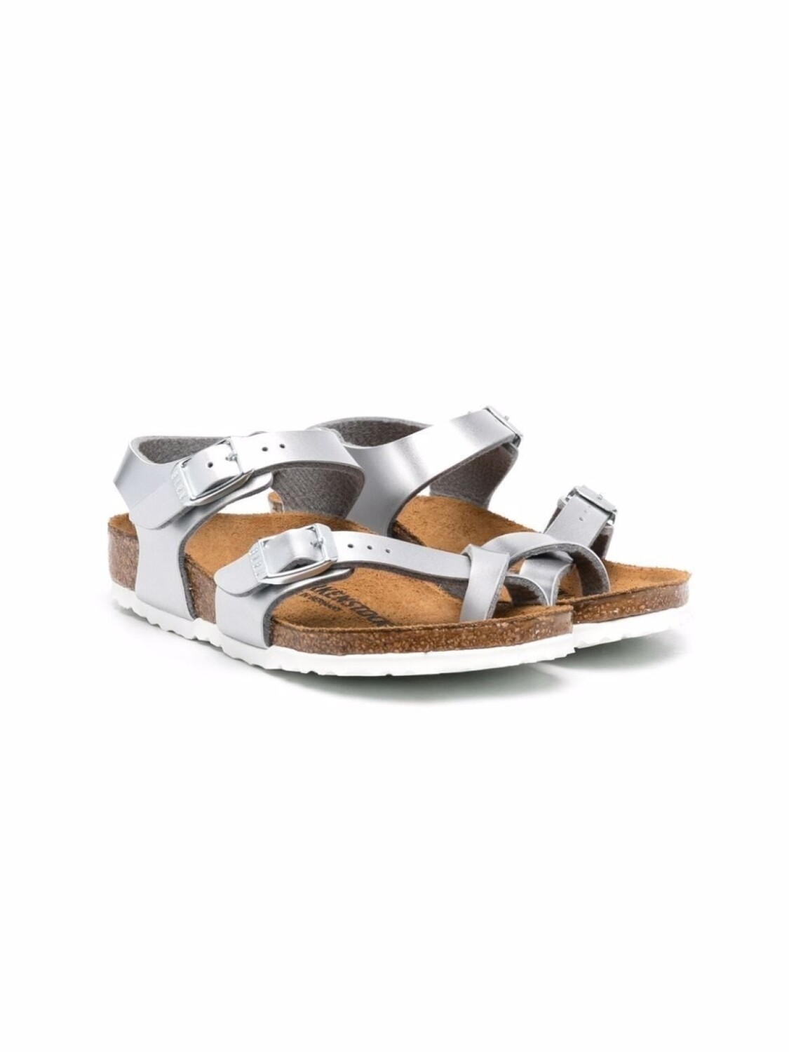 

Birkenstock сандалии Taormina с эффектом металлик, серебристый