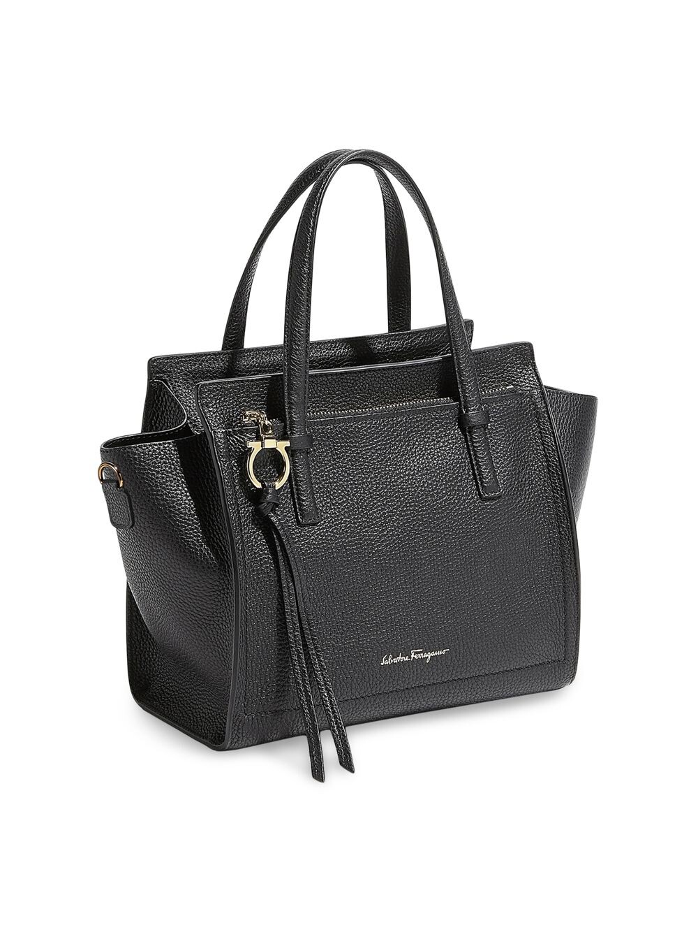 

Кожаная сумка-тоут Mini Amy FERRAGAMO, черный
