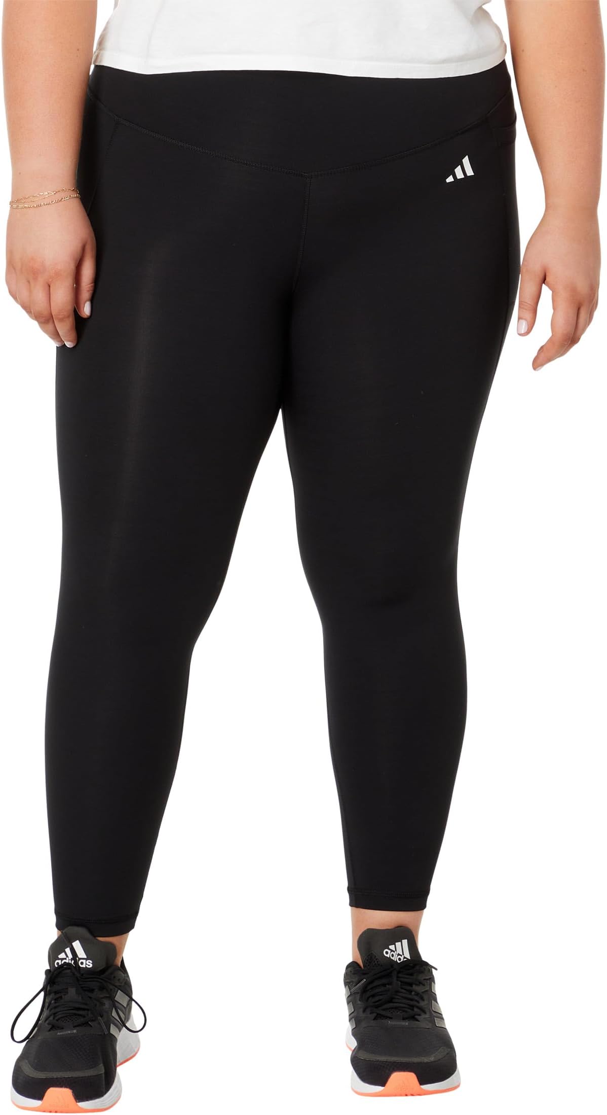 

Брюки Plus Size Optime Stash Pocket High-Waisted 7/8 Tights adidas, черный