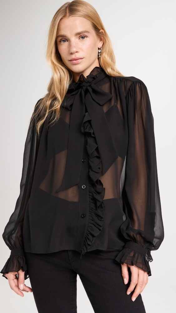 

Рубашка FRAME Ruffle Front Button Up