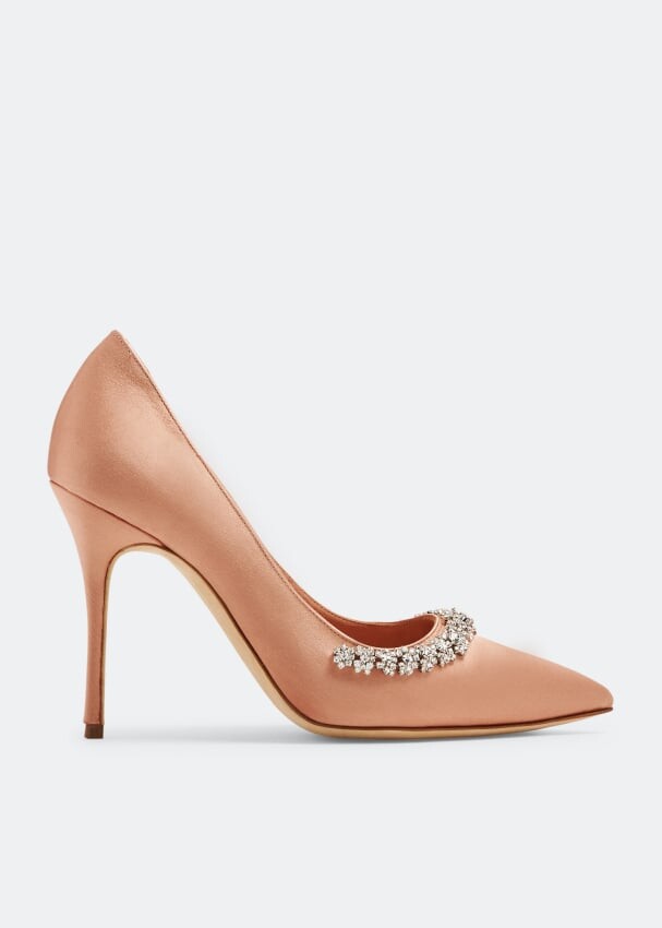 

Туфли Manolo Blahnik Olarana Satin, бежевый