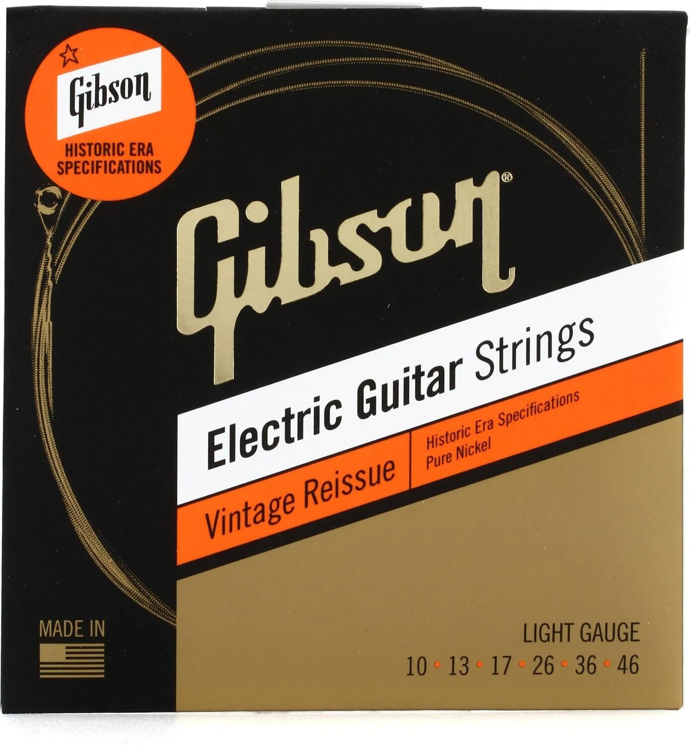 

Аксессуары Gibson SEG-HVR10 Vintage Reissue Струны для электрогитары — .010-.046 Светлые