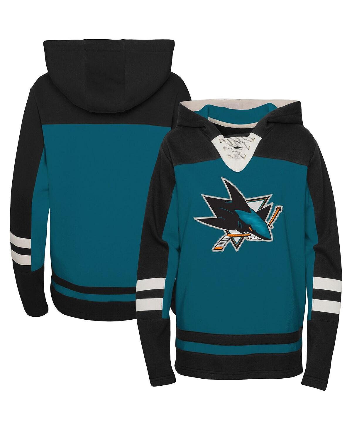 Темно-бирюзовый пуловер с капюшоном на шнуровке Big Boys San Jose Sharks Ageless Revisited Home Outerstuff